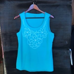 Cute tank with beaded appliqué